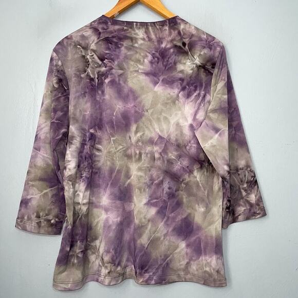 Venezia Womens Plus Size 14 16W Embroidered Tie Dye Y2K Stretch Top Fairy Grunge - Picture 4 of 9